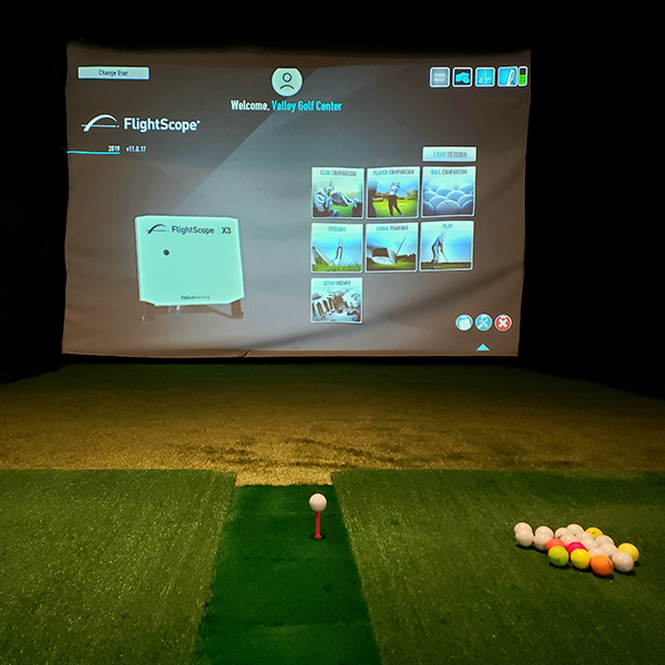 indoor hitting at valley golf